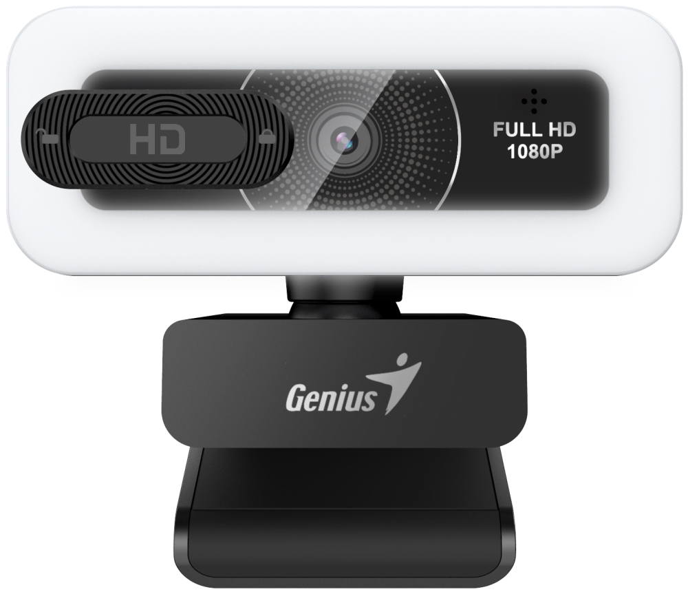 GENIUS FaceCam Light/ 2M 1080P/ LED světlo/ kryt soukromí/ USB-C/ USB/ UVC/ mikrofon/ černá